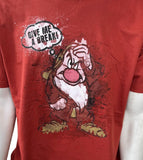 Disney Men's Snow White Grumpy Give Me A Break Red Short Sleeve Shirt Size Large