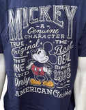 Disney Men's Mickey Mouse A Genuine Character Navy Short Sleeve Shirt Size Large