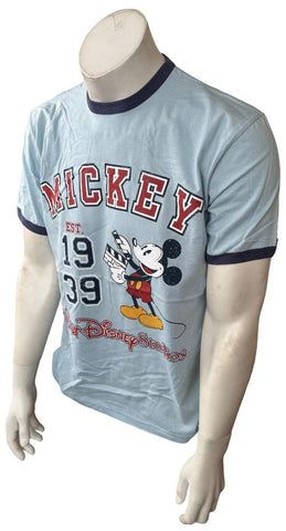 Disney Men's Mickey Mouse Est. 1939 Walt Disney Studios Blue Shirt Size Medium