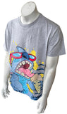Disney Men's Stitch With Ice Cream Graphic Gray Short Sleeve Shirt Size Large