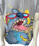Disney Men's Stitch With Ice Cream Graphic Gray Short Sleeve Shirt Size Large