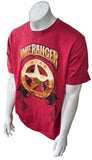 Disney Men's Lone Ranger Texas Rangers Graphic Red Short Sleeve Shirt Size Large