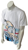 Disney Men's Donald Duck Sailor Graphic White Short Sleeve Shirt Size Large