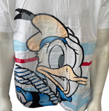 Disney Men's Donald Duck Sailor Graphic White Short Sleeve Shirt Size Large