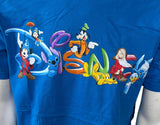 Disney Men's Mickey & Friends Disney Graphic Blue Short Sleeve Shirt Size Medium