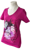 Disney Women's Maleficent Evil Queen Ursula Villains Graphic Pink Shirt Size M