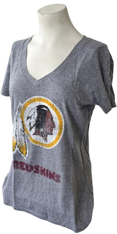 NFL Team Apparel Women's Washington Redskins Distressed Gray Shirt Size Medium