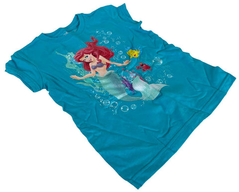 Disney Girls The Little Mermaid Ariel Flounder Sebastian Blue Shirt Size Medium
