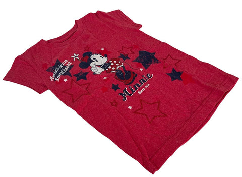 Disney Girls Minnie Mouse American Sweetheart Since 1928 Red Shirt Size Small