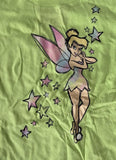 Disney Girls Tinker Bell Stars Graphic Green Short Sleeve Shirt Size Medium
