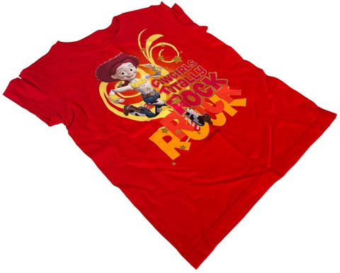 Disney Girls Toy Story Jessie Cowgirls Totally Rock Red Shirt Size Medium