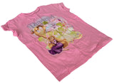 Disney Girls Tangled Rapunzel Graphic Pink Short Sleeve Shirt Size Medium