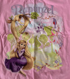 Disney Girls Tangled Rapunzel Graphic Pink Short Sleeve Shirt Size Medium