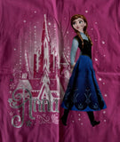 Disney Girls Frozen Anna Graphic Pink Short Sleeve Shirt Size Medium