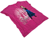 Disney Girls Frozen Anna Graphic Pink Short Sleeve Shirt Size Medium