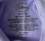 Disney Girls Frozen Anna & Elsa Heart Graphic Purple Short Sleeve Shirt Size M