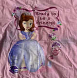 Disney Girls Princess Sofia The First Ready To Be A Princess Pink Shirt Size M