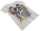 Disney Girls Princesses Graphic White Short Sleeve Shirt Size Small
