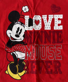 Disney Girls Love Minnie Mouse American 4Ever Graphic Red Shirt Size Medium