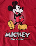 Disney Boys Classic Mickey Mouse Since 1928 Red Short Sleeve Shirt Size Medium