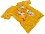 Disney Boys Frozen Olaf I Love Heat Yellow Short Sleeve Shirt Size Medium