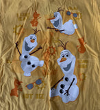 Disney Boys Frozen Olaf I Love Heat Yellow Short Sleeve Shirt Size Medium