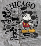 Disney Boys Classic Mickey Mouse Chicago Gray Short Sleeve Shirt Size Medium