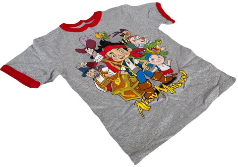 Disney Boys Jake And The Never Land Pirates Ahoy Mateys Gray Shirt Size Small