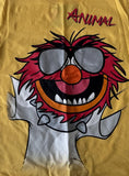Disney Boys Muppets Animal Shades Graphic Yellow Short Sleeve Shirt Size Small