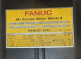 Fanuc AO6B-1003-B AC Spindle Motor Model 3 1500/8000 RPM 3-Phase 4-Pole