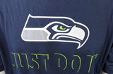 Nike Dri-Fit Men's Seattle Seahawks Just Do It Navy Short Sleeve Shirt Size XL