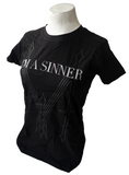 Tultex Women's I'm A Sinner We're All Sinners Madonna Tour Black Shirt Size S