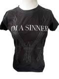 Tultex Women's I'm A Sinner We're All Sinners Madonna Tour Black Shirt Size S
