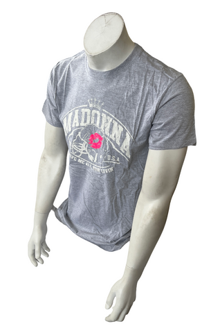 Gildan Men's Madonna Give Me All Your Luvin MDNA Gray Short Sleeve Shirt Size M