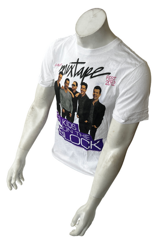 Anvil Men's New Kids On The Block Mixtape Festival 2012 White Shirt Size Small
