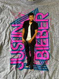 Delta Boys Justin Bieber Graphic Gray Short Sleeve Shirt Size Large