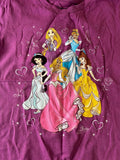 Disney Girls Princesses Graphic Purple Short Sleeve Shirt Size Medium
