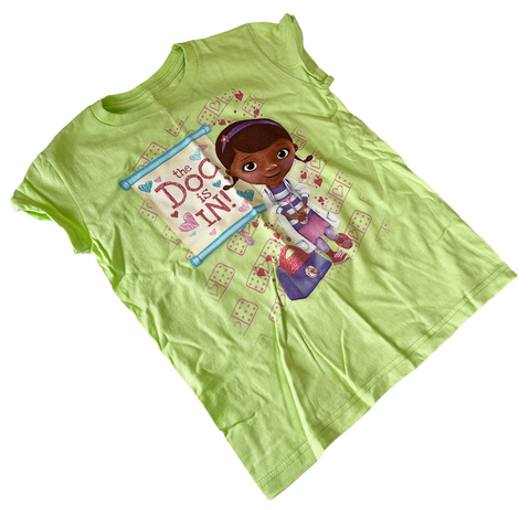 Disney Girls Doc McStuffins The Doc is In! Green Short Sleeve Shirt Size Medium