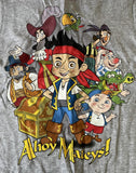 Disney Boys Jake And The Never Land Pirates Ahoy Mateys Gray Shirt Size Small