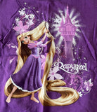 Disney Girls Tangled Rapunzel Graphic Purple Short Sleeve Shirt Size Medium