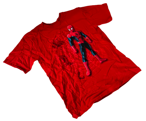 Disney Boys Spider-Man Graphic Red Short Sleeve Shirt Size Medium