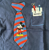 Disney Boys Walt Disney World Mickey Mouse Tie & Pocket Navy Shirt Size 18M