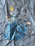 Disney Girls Cinderella's Closet Graphic Blue Short Sleeve Shirt Size Medium