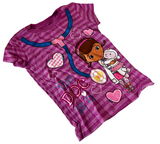 Disney Girls Doc McStuffins The Doc Is In Purple Short Sleeve Shirt Size Small