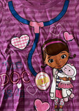 Disney Girls Doc McStuffins The Doc Is In Purple Short Sleeve Shirt Size Small