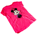 Disney Girls Minnie Mouse Graphic Pink Short Sleeve Shirt Size Medium