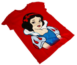 Disney Girls Princess Snow White Graphic Red Short Sleeve Shirt Size Small
