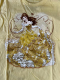 Disney Girls Beauty And The Beast Belle Yellow Short Sleeve Shirt Size Medium