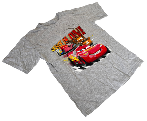 Disney Boys Pixar's Cars 3 The Race Is On! Graphic Gray Shirt Size Medium