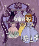 Disney Girls Sofia The First Wardrobe Graphic Purple Short Sleeve Shirt Size S